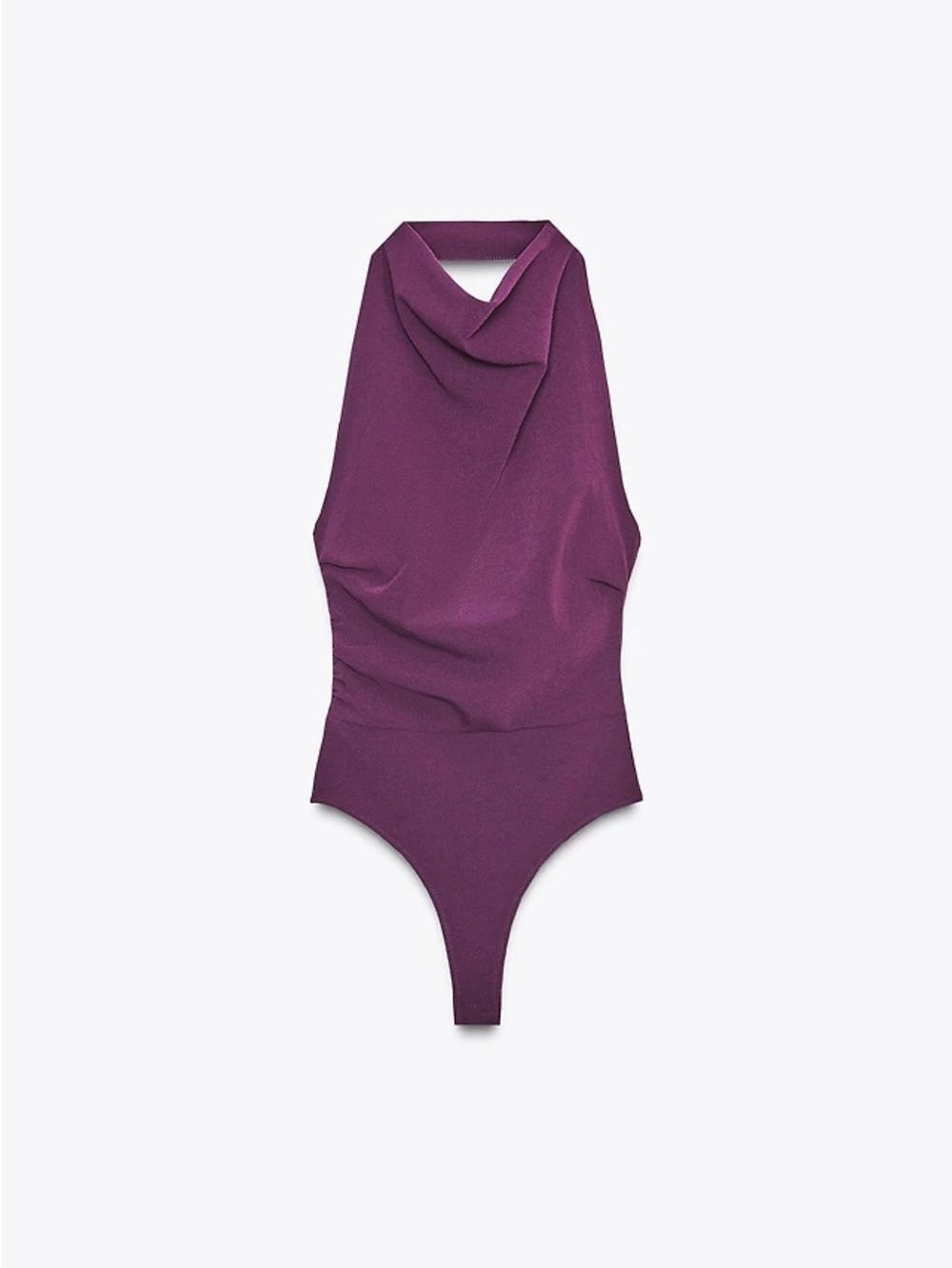 Zara Halter Bodysuit in Deep Plum